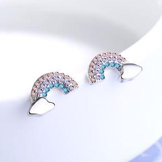 Rhinestone Rainbow Earring 1 Pair - Platinum - One Size