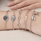 Set Of 5: Bracelets 01 - 10717 - Silver - One Size