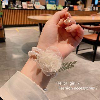 Flower Faux Pearl Bracelet Pearl White - One Size