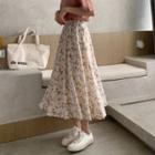 Chiffon Floral A-line Semi Skirt
