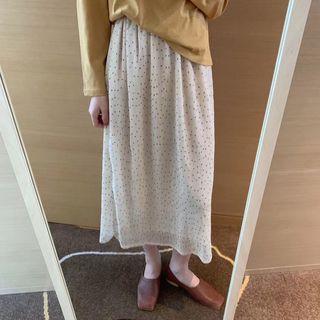 Dotted Midi Straight-fit Skirt Almond - One Size