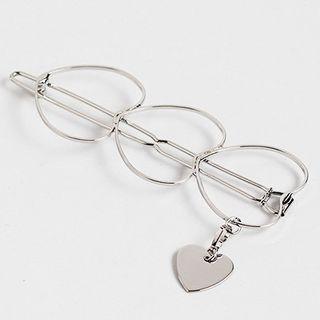 Alloy Heart Hair Clip As Shown In Figure - One Size
