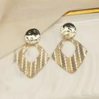 Alloy Dangle Earring 1 Pair - 925 Silver Needle - Gold - One Size