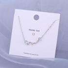 925 Sterling Silver Moonstone Star Bracelet With Gift Box - Light Blue Rhinestone - Silver - One Size