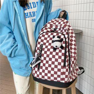 Checkerboard Canvas Backpack / Bag Charm / Set