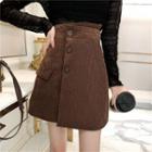 Irregular Mini A-line Corduroy Skirt