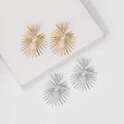 Rhinestone Sun Stud Earring E2603-2 - 1 Pair - Silver - One Size