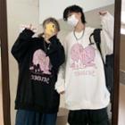 Couple Matching Long-sleeve Letter Print Hoodie