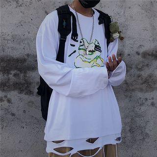 Frog Print Long-sleeve T-shirt