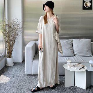 Plain Oversized Maxi T-shirt Dress