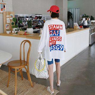 Tall Size Printed Long-sleeve Boxy T-shirt