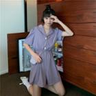 Plain Wide Leg Rompers