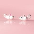 925 Sterling Silver Mouse Earring 1 Pair - S925 Silver - One Size