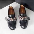 Genuine Leather Ribbon Loafers