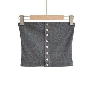 Button-up Knit Cropped Tube Top