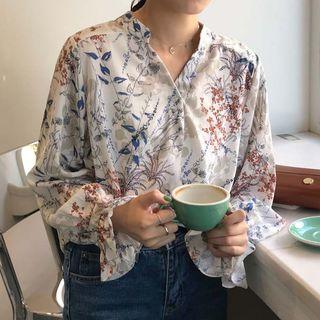 Floral V-neck Blouse