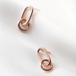 Interlocking Loop Sterling Silver Earring
