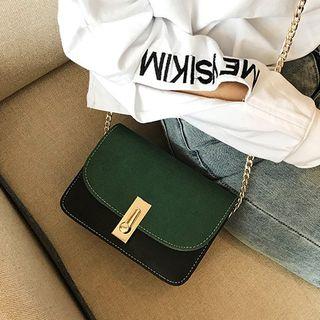 Faux-leather Colorblock Crossbody Bag