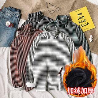 Long Sleeve Turtleneck Stripe Top