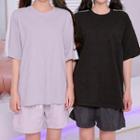 Contrast-trim Loose-fit T-shirt In 8 Colors