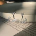 Rhinestone Sterling Silver Swing Earring 1 Pair - 925 Silver - Silver - One Size