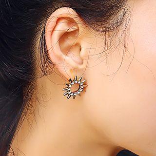 Alloy Sun Mini Hoop Earring 1233 - Gold - One Size