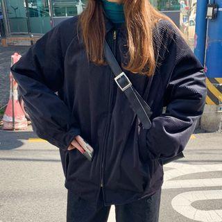 Corduroy Bomber Jacket Black - One Size