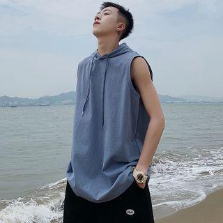 Tank Top Hooded Plain T-shirt