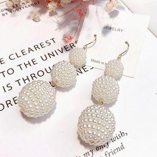 Faux Pearl Ball Dangle Earring