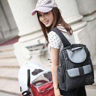 Nylon Pockets Panel Zip Backpack