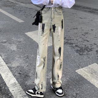 Splash Ink Mid Rise Loose Fit Jeans