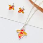 Set: Bee Necklace + Ear Stud 2239 - 01 - Silver - One Size