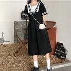 Sailor-collar Dress As Shown In Figure - One Size
