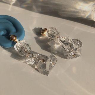 Irregular Drop Earring 1 Pair - Transparent - One Size
