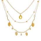 Set Of 3: Heart Pendant Layered Necklace 04 - 4383 - Gold - One Size