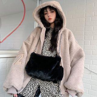 Numbering Furry Hooded Jacket As Shown In Figure - One Size