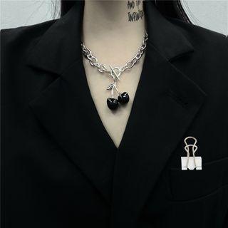 Cherry Chain Necklace Silver - One Size