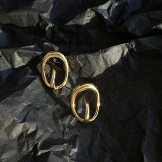 Irregular Hoop Stud Earring 1 Pair - As Shown In Figure - One Size