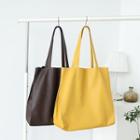 Set: Faux Leather Tote Bag Pouch