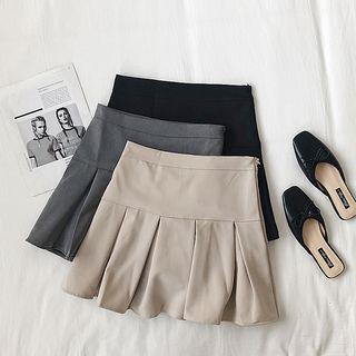 Plain Ruffled Pleated Skirt