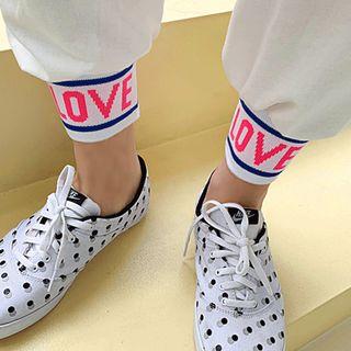 Love Printed Neon-string Jogger Pants
