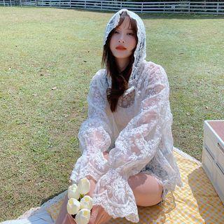 Hooded Lace Cardigan