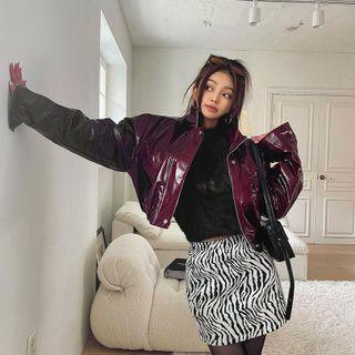 Cropped Zip-up Padded Jacket