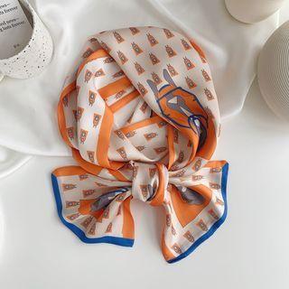 Print Narrow Scarf 1 Pc - Tangerine - One Size