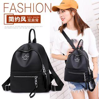 Star-accent Oxford Backpack Black - One Size
