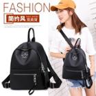 Star-accent Oxford Backpack Black - One Size