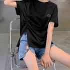 Short Sleeve Drawstring Tee / Cold Shoulder Short Sleeve Tee