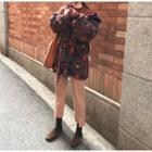 Hooded Printed Zip-up Jacket