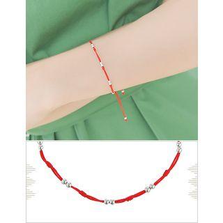 Metal-trim Thread Bracelet