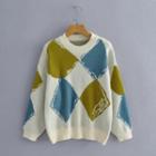 Argyle Sweater 9890 - White - S